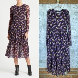 BAUM UND PFERDGARTEN Jocelina Dress in Paris Flower Purple Size XS